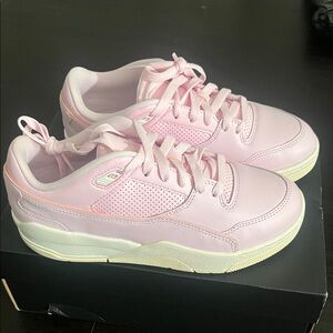 Pink Sneakers with White Soles